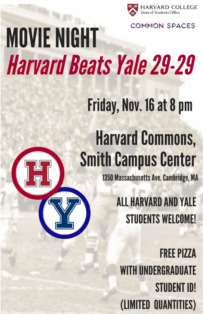 Promotional Poster for Harvard Beats Yale 29-29 Documentary Screening