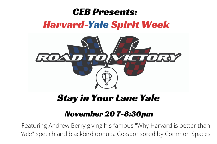 Stay In Your Lane Yale! Event Flyer - Harvard Commons - Wednesday November 20, 2019 - 7:00pm-8:30pm
